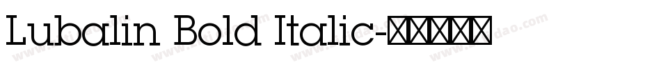 Lubalin Bold Italic字体转换